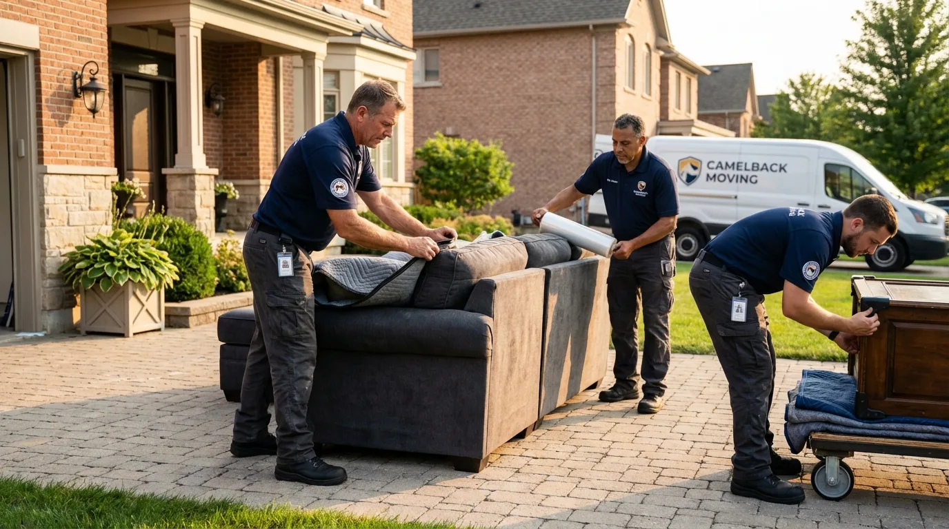 Large estate moving crew wrapping furniture in Corrales, NM